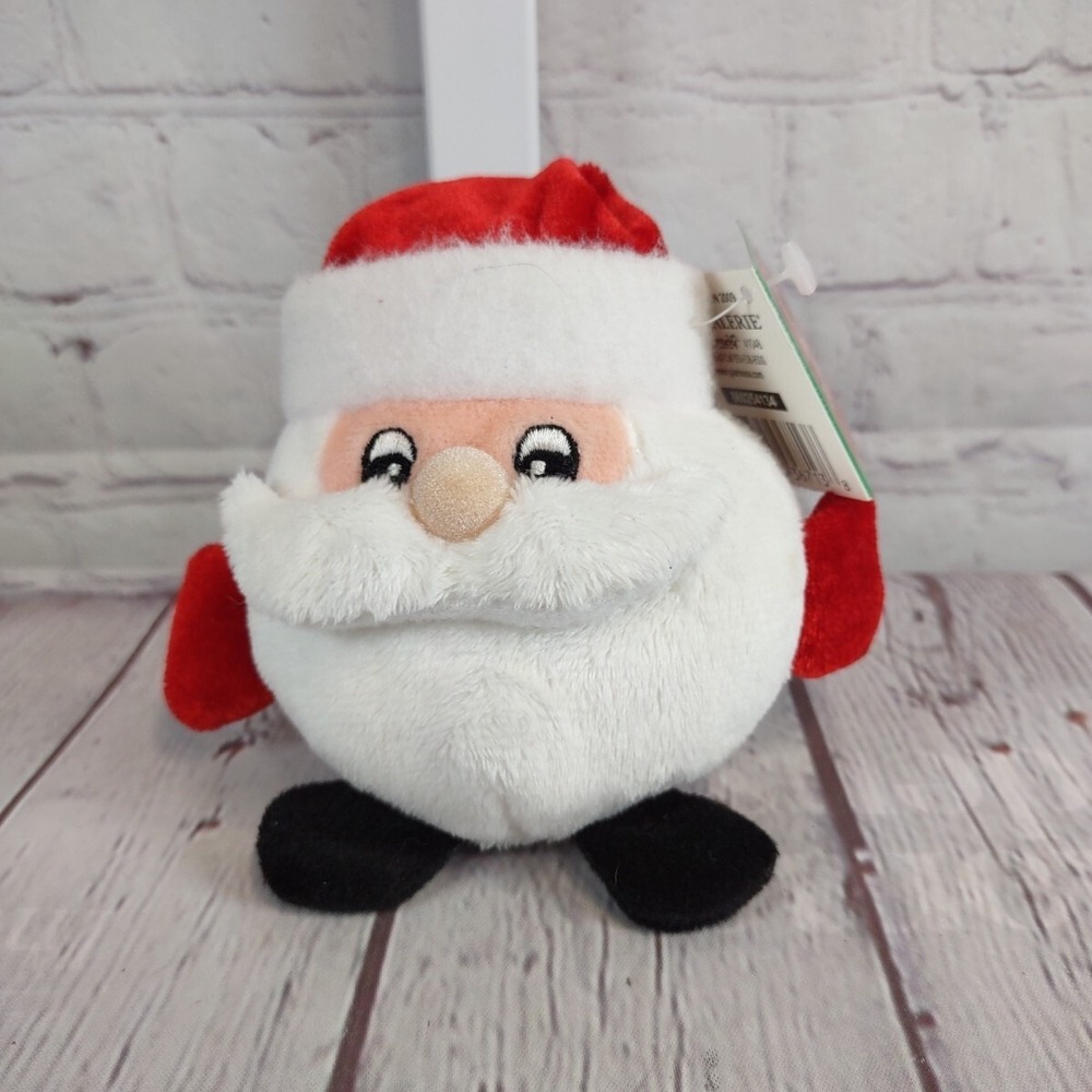 Galerie Puff Ball Buddies Santa Claus 4.5" Doll Stuffed Animal Toy Christmas NWT